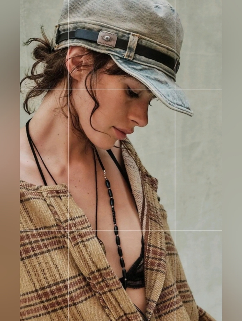 Free People Washed Cadet Denim Cap.
